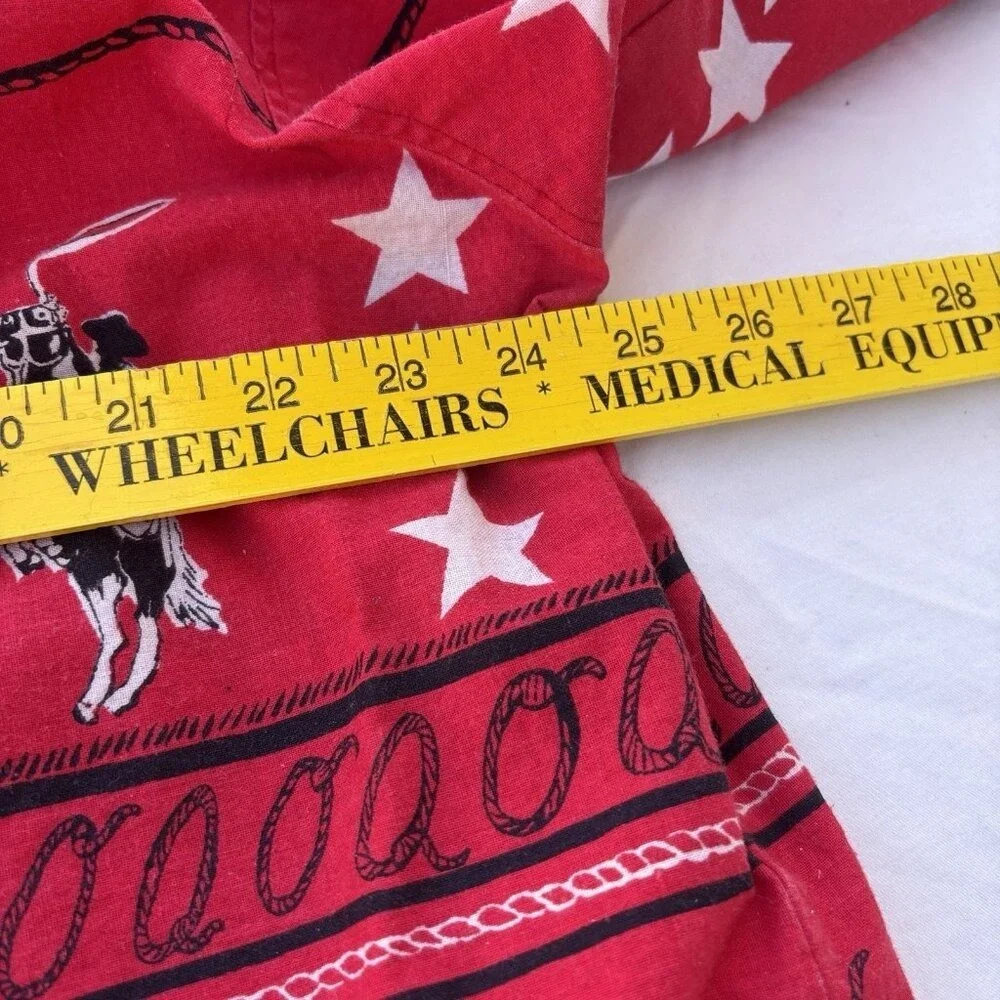 VTG Legends Of The West Men's Western Cowboy Button Up Shirt Top Red Size XL